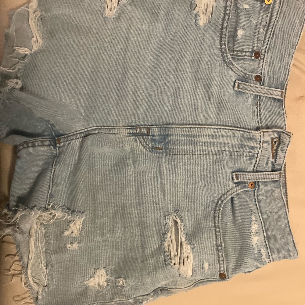 Madewell Blue Distressed Jean Shorts